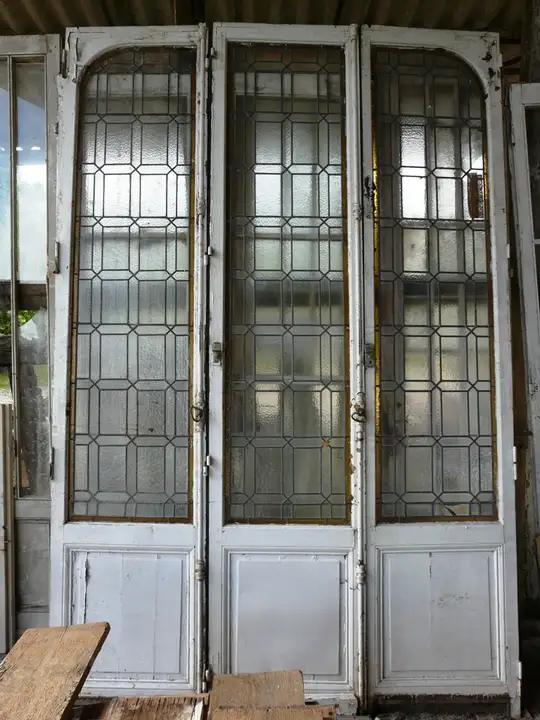 Grand porte vitrée de style directoire
