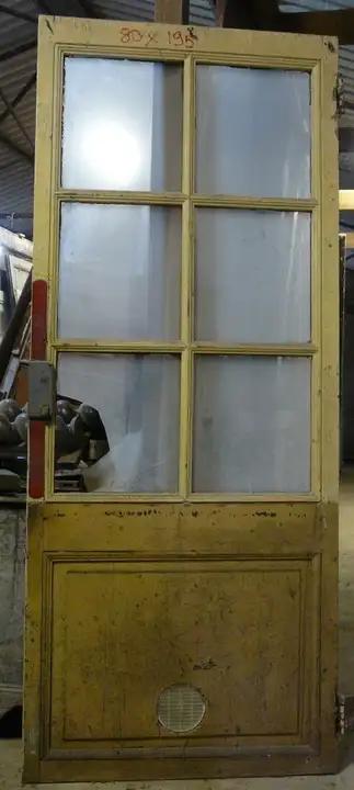 Porte de communication en bois vitrée