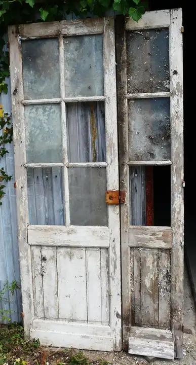 Portes vitrées double en bois