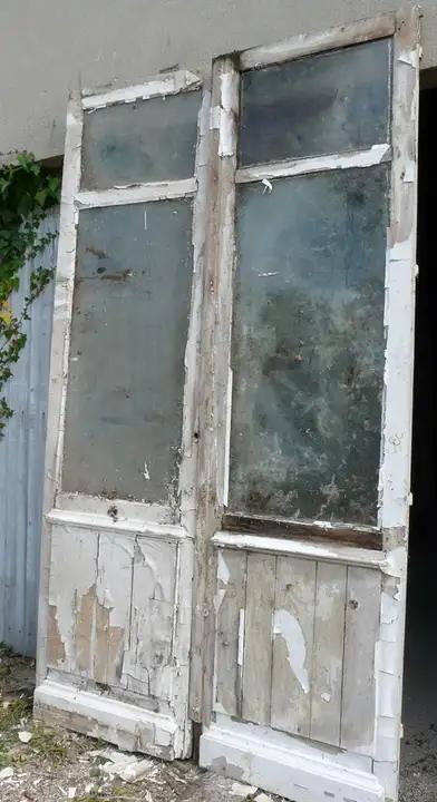 Portes vitrées double en bois