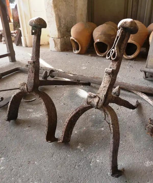 Paire de chenets rustiques