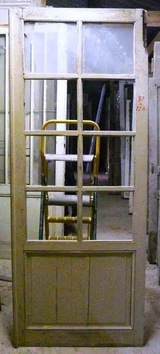 Porte d'interieur en bois vitrée