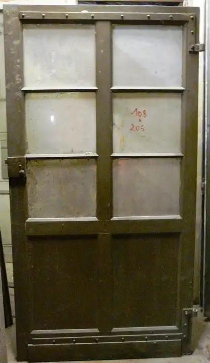 Porte d'interieur en bois vitrée