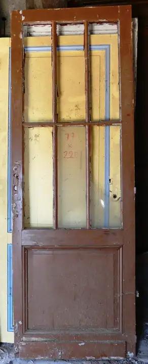 Porte vitrée en sapin sans serrure