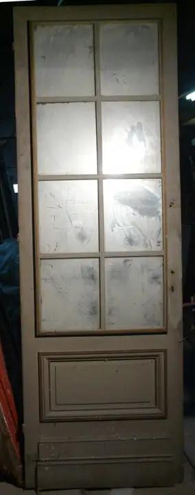 Porte de communication en bois vitrée de miroirs