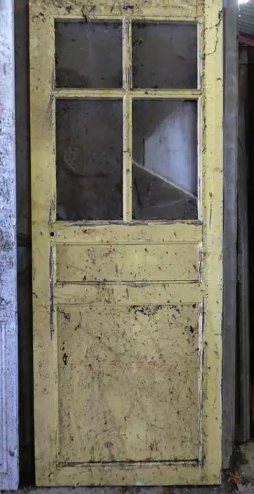 Porte vitrée en bois ancienne vitrée