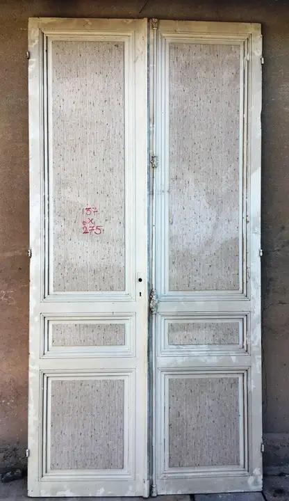 Double porte anciennes d'interieur en bois