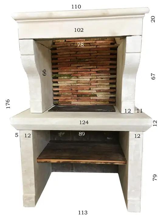 Réalisation d'une cheminée sur socle pour extérieur ou intérieur suivant dimensions souhaitées