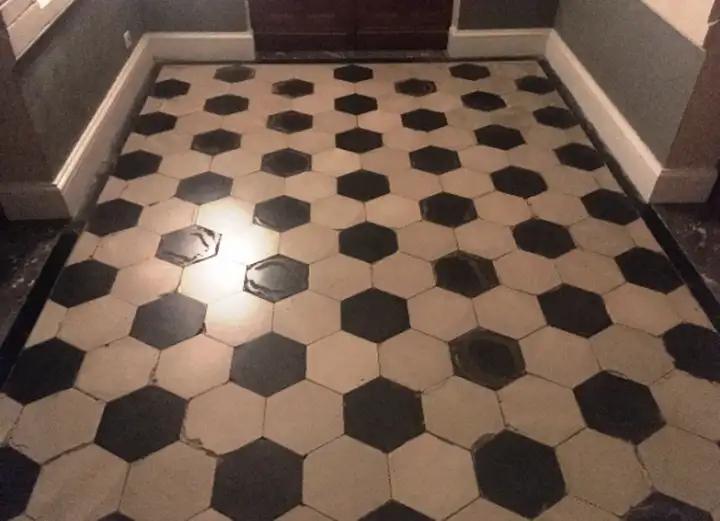 10 m² de carrelage ciment noir et blanc octogonal