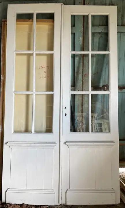 Porte double vitrée en bois