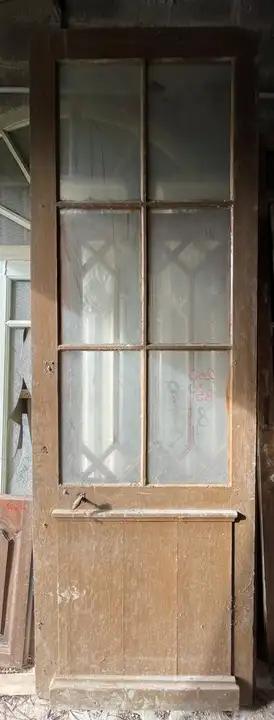 Porte vitrée ancienne en sapin
