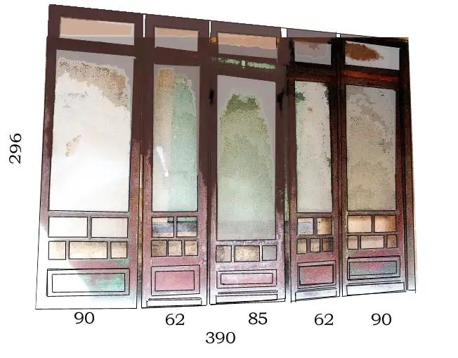 Façade de bar en verre et bois