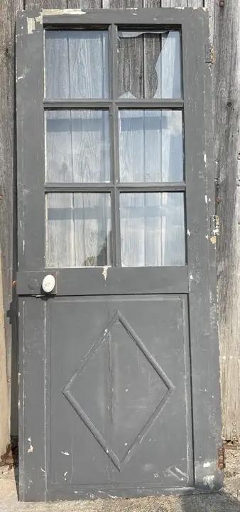 Porte ancienne vitrée en sapin