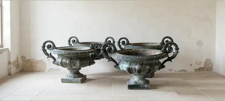 Deux paires de vases Medicis anciens
