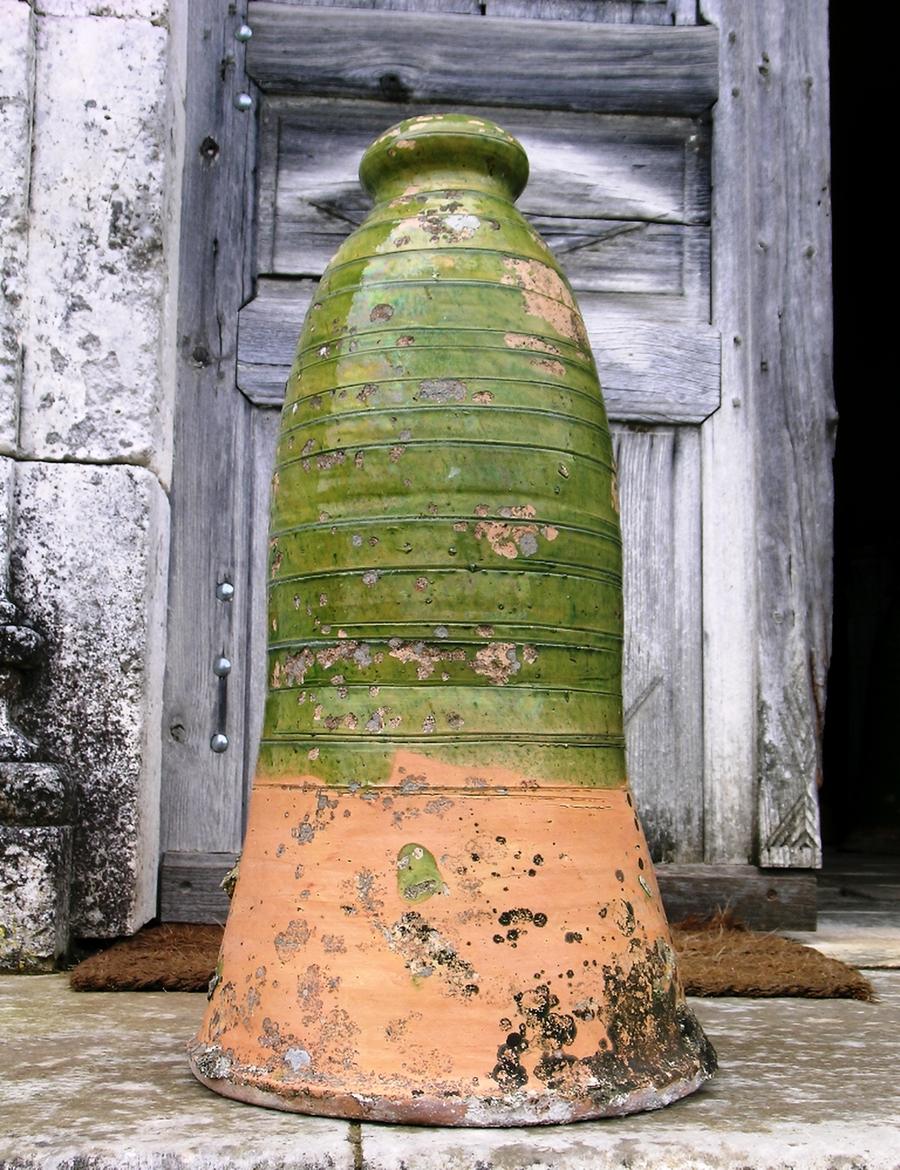 Element decoratif de toiture Charentaise en terre cuite vernissée