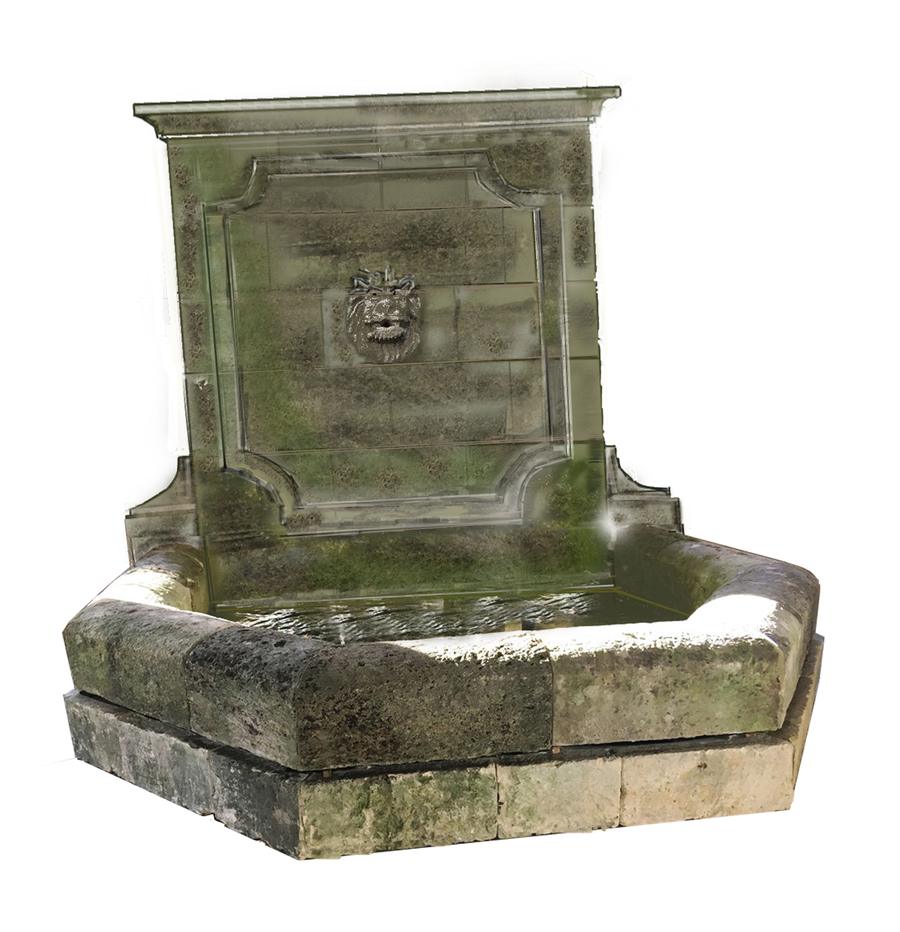 Fontaine adossée en pierre