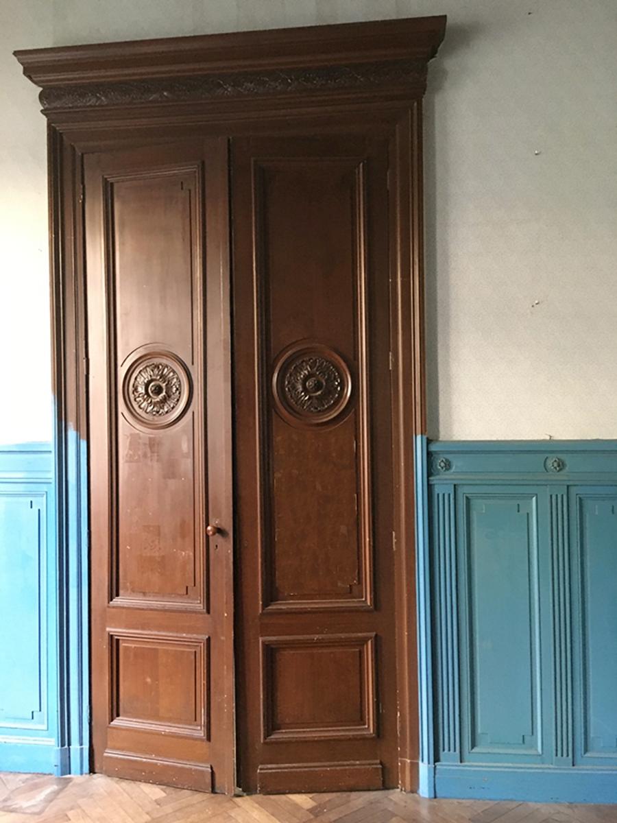 Double porte de salon en bois ancienne