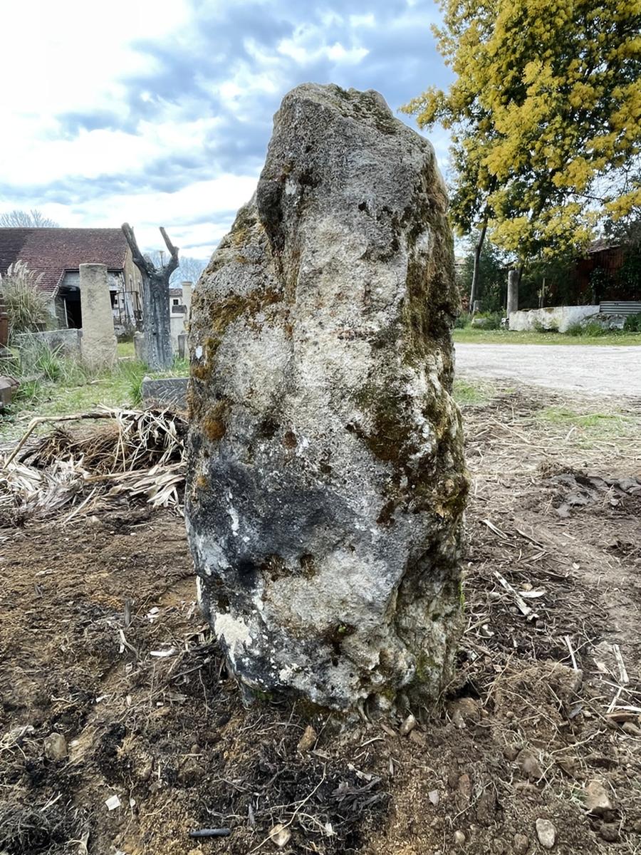Trés grosse pierre décorative naturelle en forme de menhir