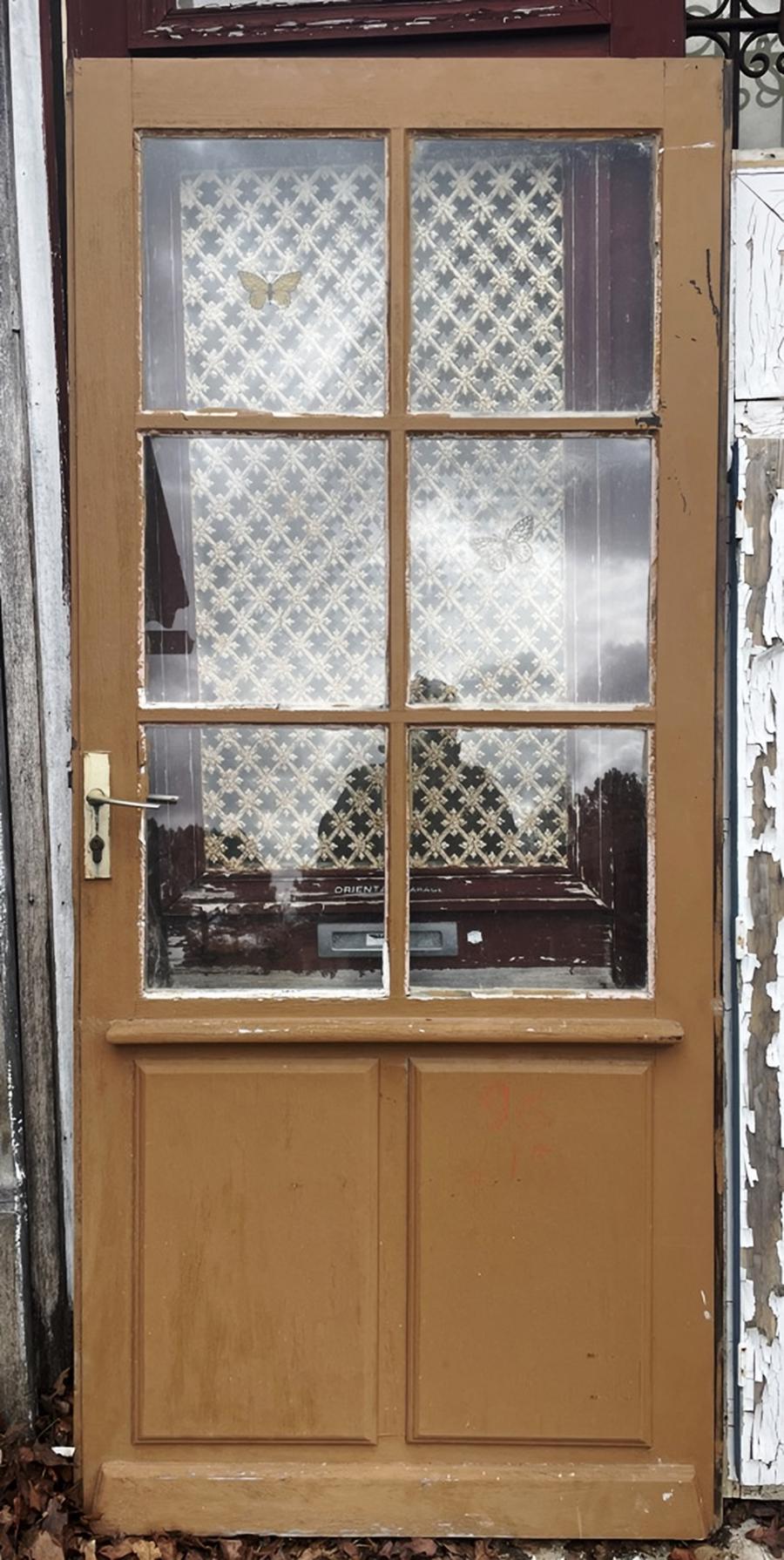 Porte d'entrée vitrée à 2 panneaux et 6 verres